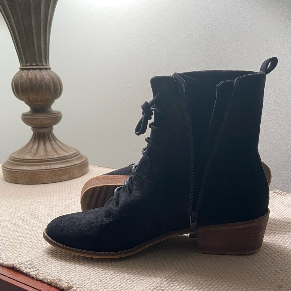 Roolee Black Lace-Up Boots